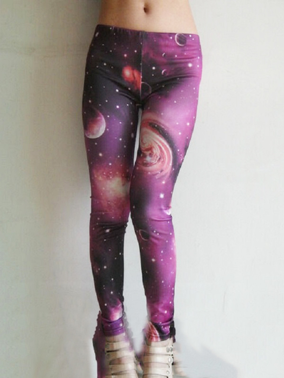 Purple Galaxy Space Leggings - Leggings