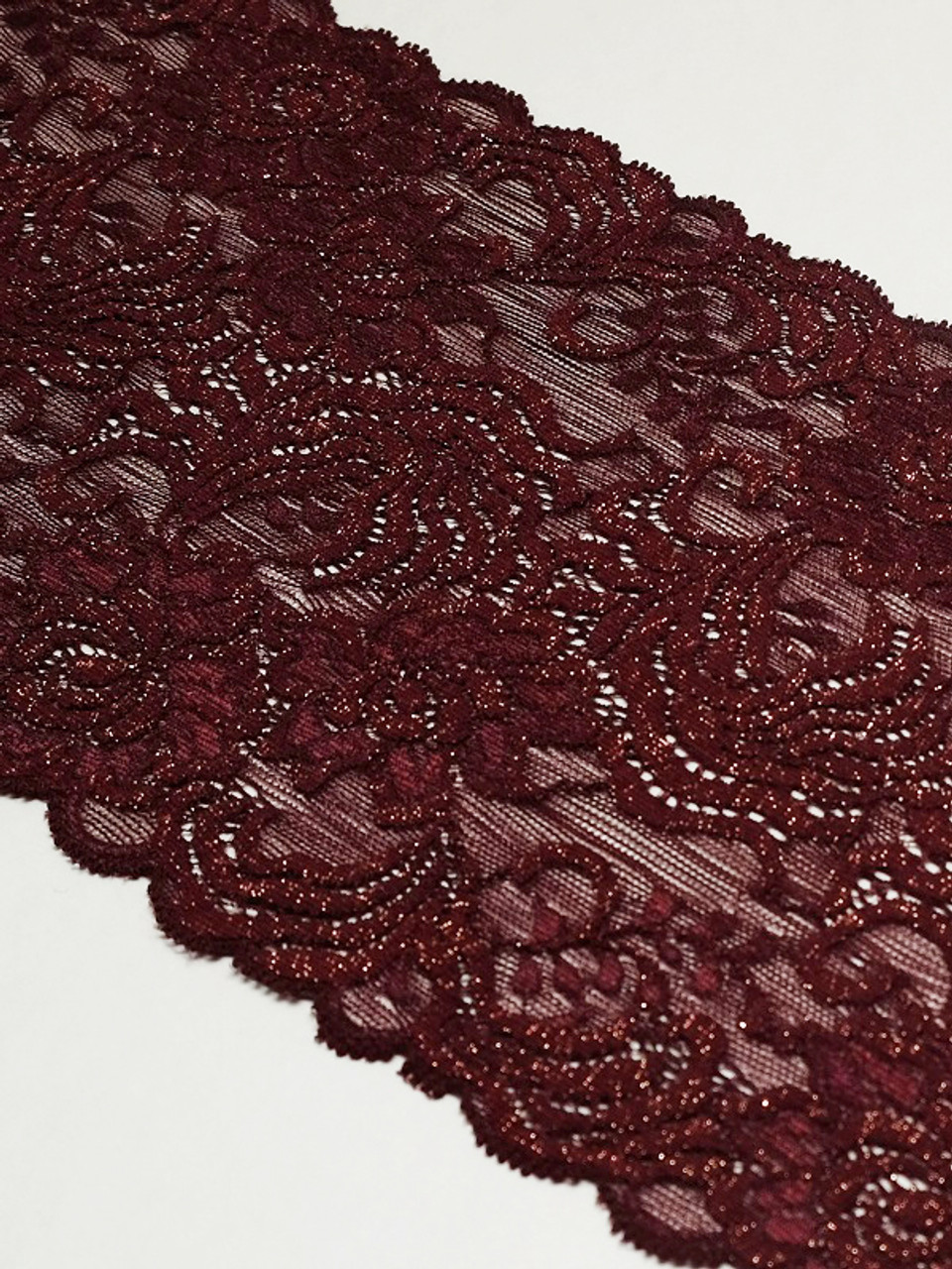 Burgundy Stretch Lace for Lingerie Burgundy Lace for Bra Making