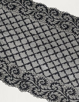 majestic black wide double scallop edge strong firm floral stretch lace for bra making