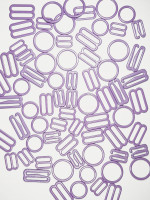 Mauve bra rings, slides and hooks