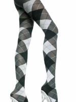 Black Grey & White Argyle fashion Tights