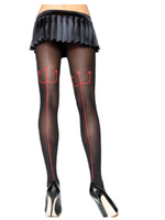 Red Devil Pitchfork Backseam Opaque Tights Leg Avenue 7551
