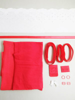 red and white cotton bra kit