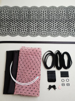 Net Lace Polkadot Mesh Bra Kit pink