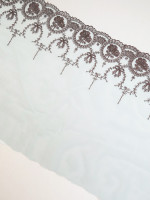 Rosette Embroidered Brown 26.5cm Rigid Lace