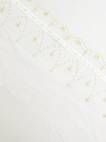 white and gold rigid bra lace