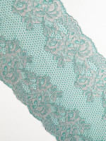 green and grey floral stretch lace