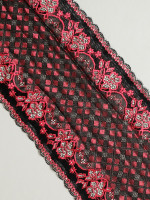 black and red wide stretch bra lace