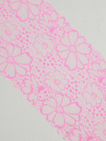 bright pink floral stretch lace