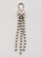 Spray Silver Rhinestone Bra Charm