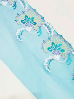 peacock coloured floral bra lace with lurex sparkles