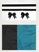 teal and black modal knickers kit