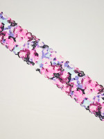 pink florals narrow stretch lace