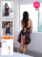 Calypso Backless Slip Digital Pattern