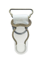 Vintage Clear Bronze Suspender Clips