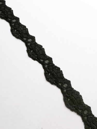 One Inch Black Rigid Lace Edge