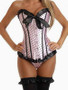 Pink Ice Satin Corset with black polka Dot