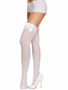 Bridal White Sheer Thigh Highs with Bow