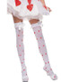 White stay up thigh highs with red hearts and bows