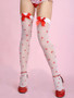 White thigh highs with red hearts and red bows