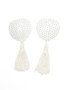 Sequin white with white tassel pasties