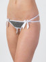Christmas crotchless g-string with bells in white