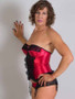 Ruby Red Burlesque Satin & Lace Bustier