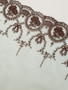 Rosette Embroidered Brown 26.5cm Rigid Lace