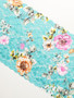 teal floral aqua wide stretch bra lace