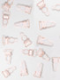Vintage Clear Rose Gold Suspender Clips