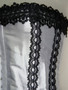 Outerwear Corset white satin with black lace