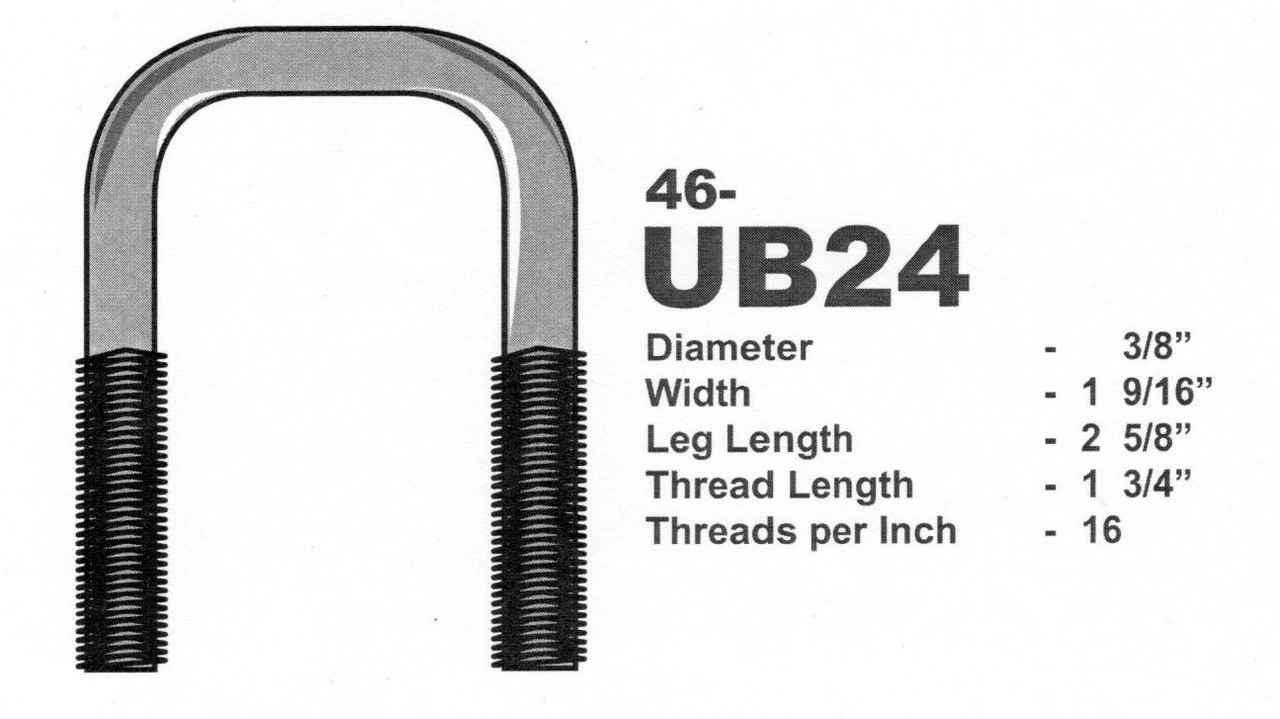 Stainless Steel 3/8" UBolts 19/16" X 25/8" Square Trailer Depot
