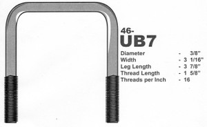 Galvanized 3/8"  U-Bolt 3-1/16" X 3-7/8" Square Galvanized 3/8"  U-Bolt 3-1/16" X 3-7/8" Square