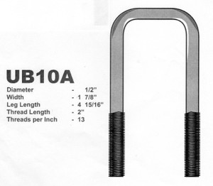 Galvanized 1/2" U-Bolt 1-7/8" X 4-15/16" Square Galvanized 1/2" U-Bolt 1-7/8" X 4-15/16" Square