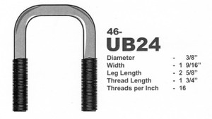Galvanized 3/8" U-Bolt 1-9/16" X 2-5/8" Square Galvanized 3/8" U-Bolt 1-9/16" X 2-5/8" Square