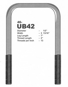 Galvanized 1/2" U-Bolt 3-13/16" X 7" Square Galvanized 1/2" U-Bolt 3-13/16" X 7" Square
