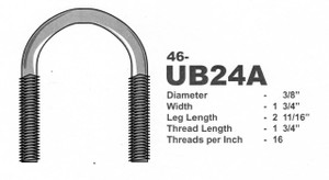 Galvanized 3/8" U-Bolt 1-3/4" X 2-11/16" Round Galvanized 3/8" U-Bolt 1-3/4" X 2-11/16" Round