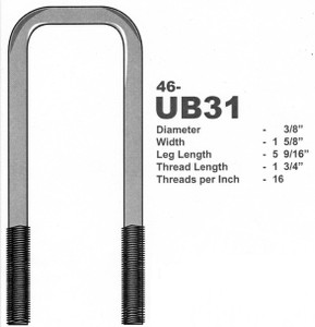 Galvanized 3/8" U-Bolt 1-5/8" X 5-9/16" Square Galvanized 3/8" U-Bolt 1-5/8" X 5-9/16" Square