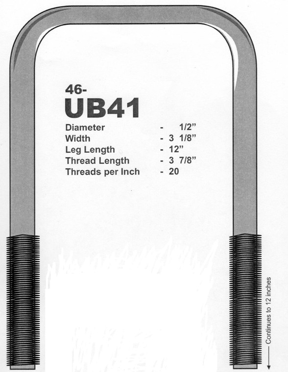 Zinc 1/2" U-Bolt 3/18" X 12" Square