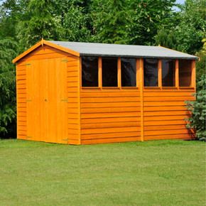 12 x 6 Shed Double Door Dip Treated Overlap With Windows  Shire