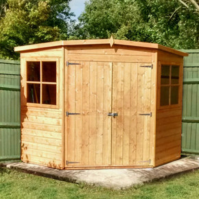 8 x 8 Corner Shed Workshop Tongue and Groove  Shire