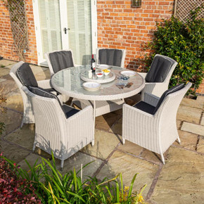 Prestbury 6 Seater Dining Set Putty Grey  Rowlinson