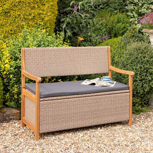 Alderley Rattan Storage Bench - Natural  Rowlinson