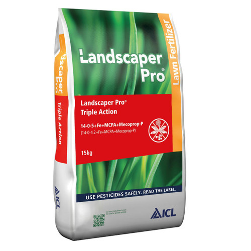 ICL Landscaper Pro Weed Feed & Mosskiller Lawn Fertiliser +Fe +Herb 15kg  