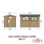 10 x 6 Premium Shed Lewis Single Door  Shire