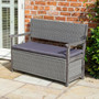 Alderley Rattan Storage Bench - Grey  Rowlinson