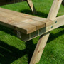 4ft Picnic Table with Green Parasol & Base  Rowlinson