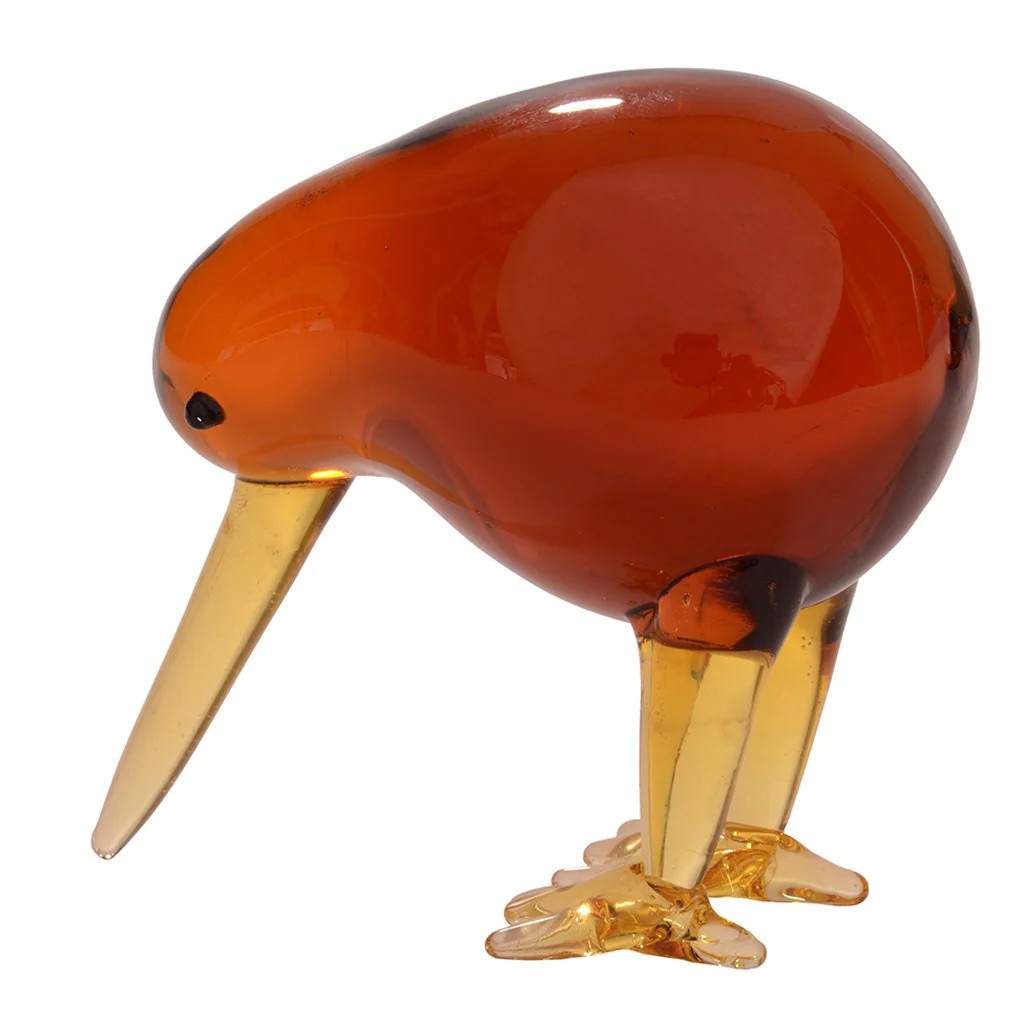 Kiwiana Art Glass, Small Brown Kiwi Ornament Adore Collection