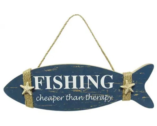Fish shaped hanging sign 