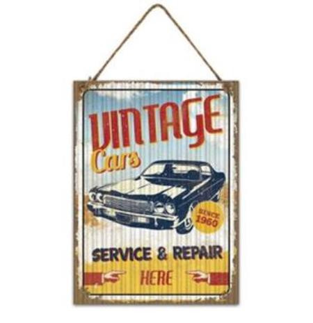 Metal sign Corrugated Vintage cars service and repair (30 x 40cm ...